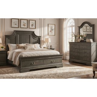 Sunvega Dark Brown Tufted Polyurethane Upholstered King Size Bed Frame