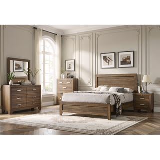 Sunvega Oak 5-Drawer Chest Dresser with Generous Storage and Classic Design
