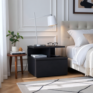 Sunvega Floating Nightstand with Large Drawer and Multiple Shelves for Storage or Decor