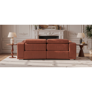 Sunvega Top Grain Italian Leather Power Reclining Sofa with USB Charger