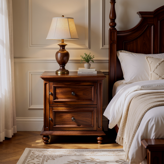 Sunvega Handcrafted Chestnut Mango Wood Chest with Three Spacious Drawers
