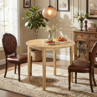Sunvega Cappuccino and Tan 3-Piece Dining Set with Drop Leaf Table and Two Chairs