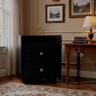 Sunvega Bristol Nightstand with One Cabinet and a Top Surface Shelf