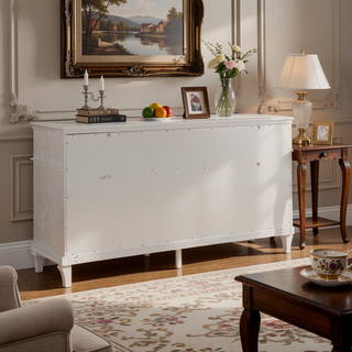 Sunvega White Faux Marble Dining Table with Four Velvet Upholstered Chairs