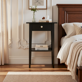 Sunvega Bright Pink Contemporary Nightstand with Durable Construction for Modern Decor