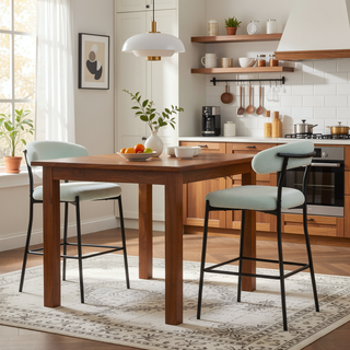 Sunvega 26 inch Counter Height Bar Stool with Soft Teddy Fabric and Black Powder Coating Base