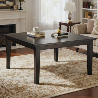 Sunvega Java Brown Solid Rubberwood Square Dining Table for 8 with Lacquered Top