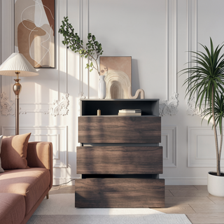 Sunvega Aberdeen Bedroom Dresser with Four Large Drawers in Matte Gray