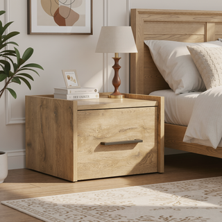 Sunvega Wall-Mounted Nightstand with Single Drawer for Bedroom or Living Room