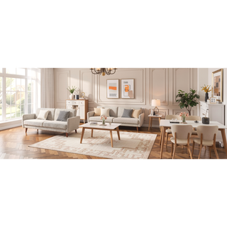 Sunvega Modern Minimalist Dining Chairs Set of 4 with PU Seat and Silver Metal Legs