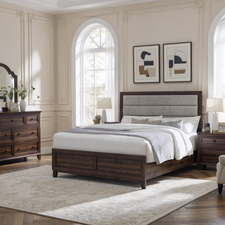 Sunvega Modern Walnut Wood Grain Nightstand with Two Roomy Drawers