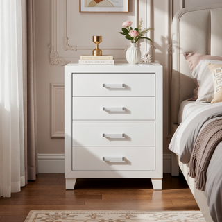 Sunvega White Queen Upholstered Bed with Modern LED Accent Lighting