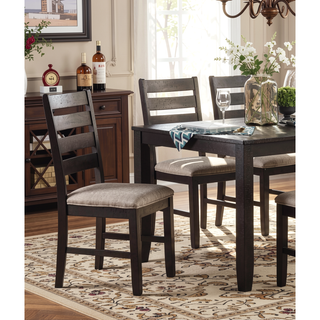 Sunvega Gray Finish 5pc Dining Set with 4 Fabric Upholstered Chairs