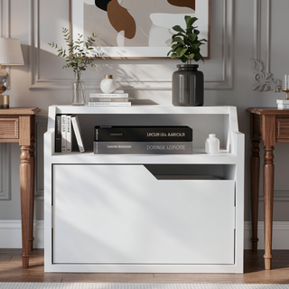 Sunvega Floating Nightstand with Spacious Drawer and Two-Tier Top for Bedroom Storage