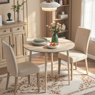 Sunvega 35" Drop Leaf Folding Kitchen Table with Solid Wood Legs for Small Spaces
