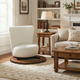 Sunvega Natural Rubberwood Counter Stool Set with Chunky Modern Design and Ergonomic Backrest