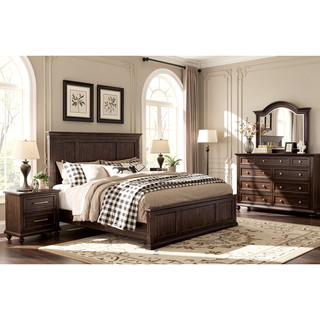 Sunvega Solid Transitional Style Bedroom Nightstand with 2 Dovesetail Drawers