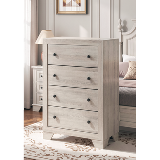 Sunvega Rustic Brown Gray Finish Wooden Nightstand with Two Drawers for Bedroom