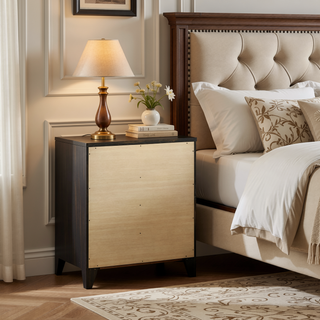 Sunvega Dark Cocoa Four Drawer Chest with Brushed Nickel Hardware for Bedroom