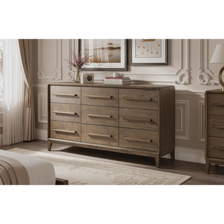 Sunvega 9-Drawer Elm Veneer Dresser with Felt and Cedar Lined Drawers