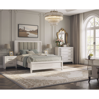 Sunvega Contemporary Brown Nightstand with Two Drawers and Rich Wood Finish