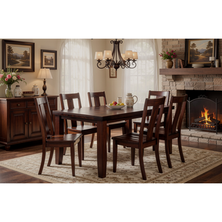 Sunvega Cherry Dining Table with Tapered Leg and Fixed Wooden Top