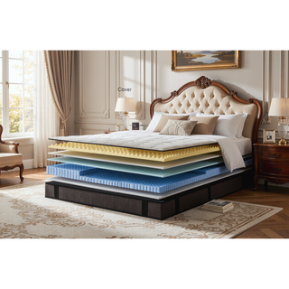 Sunvega 10 Inch Cooling Gel Memory Foam Hybrid Mattress with Pocket Springs for Medium Firmness