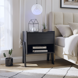 Sunvega Nightstand with Spacious Drawer and Open Shelf for Bedroom or Living Room