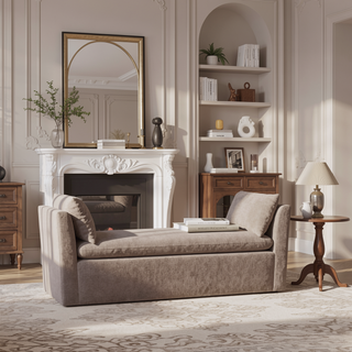 Sunvega Modern Upholstered Bench with Plush Foam Cushioning and Rounded Arms