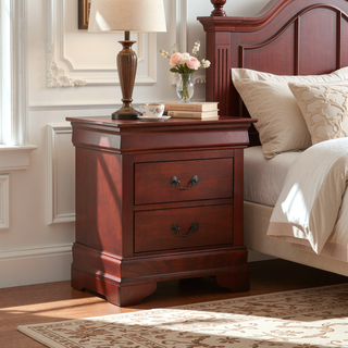 Sunvega Elegant Traditional Cherry Nightstand with Durable Materials and Expert Craftsmanship
