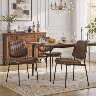 Sunvega Mid Century Modern Retro French Style Dining Chairs Set of 2 with Walnut Bentwood Back