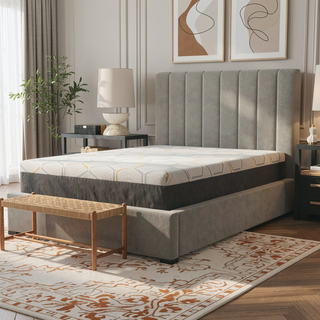 Sunvega 12" Copper Gel Cooling Memory Foam Mattress with Edge Support and Air Grid Base