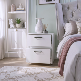 Sunvega Floating Nightstand with 2-Tier Shelf and Spacious Drawer for Easy Storage