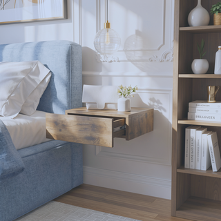 Sunvega Wall-Mounted Floating Nightstand with Spacious Drawer for Modern Bedroom