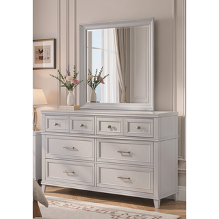 Sunvega 6 Drawer Gray Dresser with Transitional Design and Custom Hardware