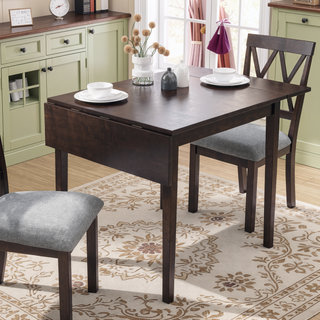 Sunvega Modern Faux Marble Dining Table with Solid Wood Legs for Kitchen Living Room