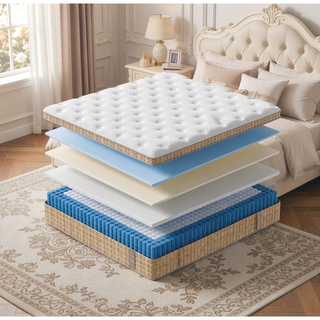 Sunvega King Mattress with Cooling Gel Memory Foam and 7-Zone Contouring Support