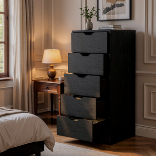Sunvega Dillon 5 Narrow Drawer Dresser Tall Chest of Drawers with Pull-Out Mechanism