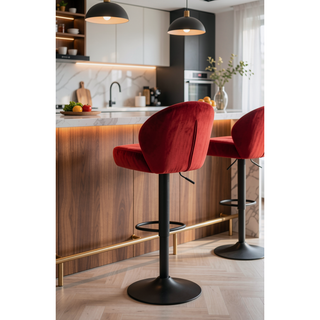 Sunvega Adjustable Bar Stools Set of 2 with Back and Footrest for Kitchen Pub