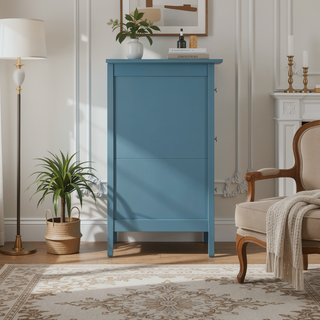 Sunvega Transitional Oak Nightstand With Three Drawers For Bedroom
