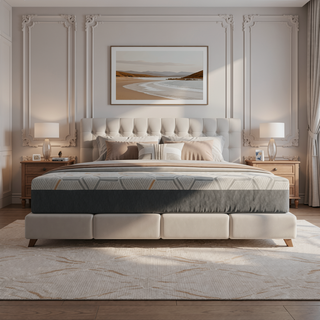 Sunvega 12" Copper Gel Cooling Memory Foam Mattress with Edge Support and Air Grid Base