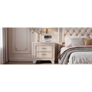 Sunvega Queen Size Upholstered Velvet Bed Frame with LED Lights and Tufted Headboard