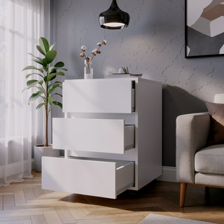 Sunvega Mobile Three Drawer File Cabinet with Locking Wheels and Metal Gliders