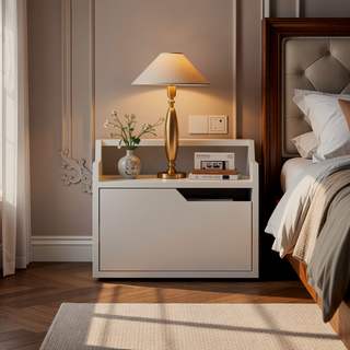 Sunvega Floating Nightstand with Single Drawer and Sleek Two-Tiered Shelf Surfaces for Bedroom