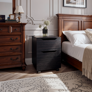 Sunvega Modern Ethan Open Shelves Nightstand With One Door For Bedroom Storage