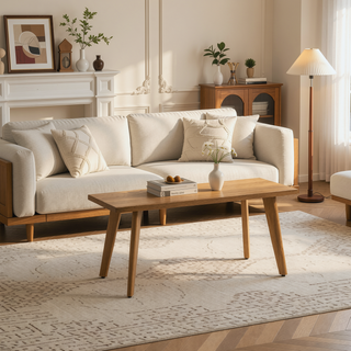 Sunvega Solid Red Oak Wood Bench with Tapered Legs for Dining and Entryway