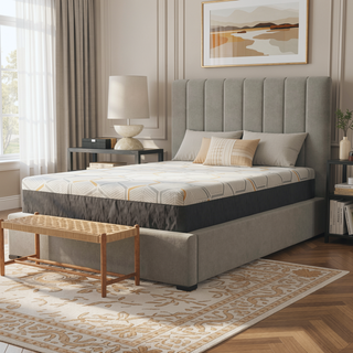 Sunvega 12" Copper Gel Cooling Memory Foam Mattress with Edge Support and Air Grid Base