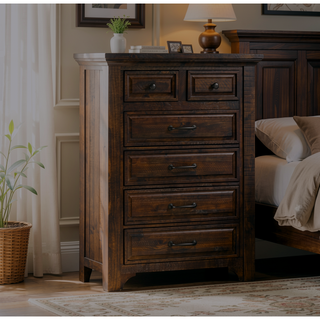 Sunvega Brown 6-Drawer Chest with Traditional Style and Easy Care Finish