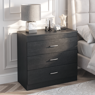 Sunvega Three Drawer Dresser with Superior Top in Black Wengue Finish