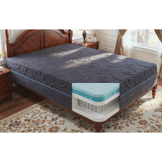 Sunvega Firm Comfort 8" Twin Size Gel-Infused Memory Foam Hybrid Mattress in Dark Gray